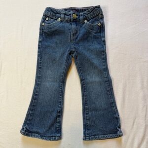 Levi's Girls Flare Jeans‎ Dark Wash with Sparkle Buttons Size 2T